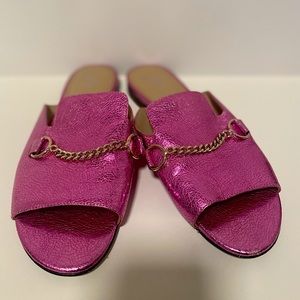 Hot Pink Slide-On Sandals